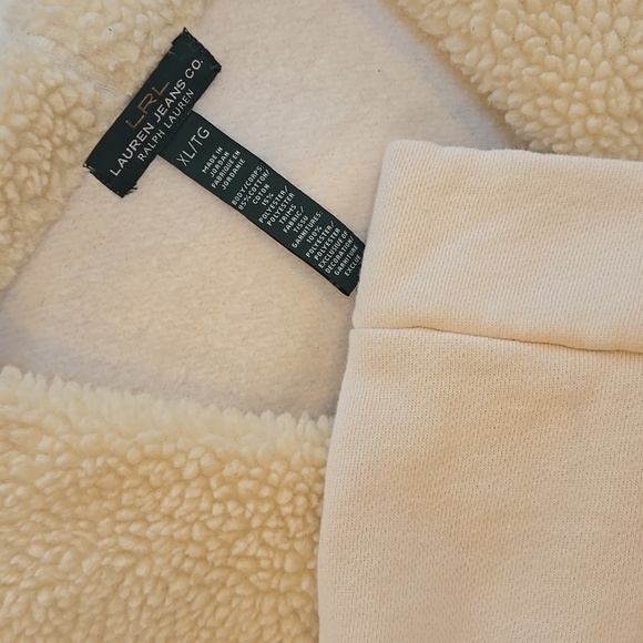 Lauren Ralph Lauren Jackets & Blazers - Lauren Ralph Lauren‎ LRL Y2k Sherpa Lined Toggle Jacket Cream XL Cozy Fleece